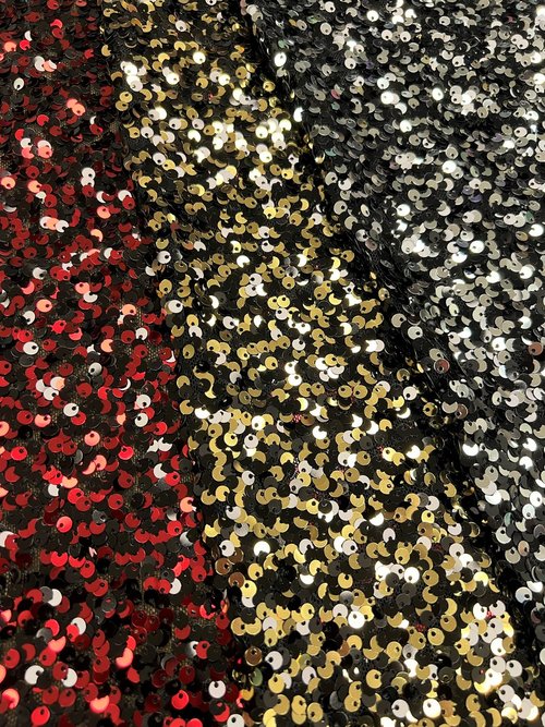 FUSHICHENG IMPEXP Fabric by The Yard 1 Yard Sequin Stretch Fabric