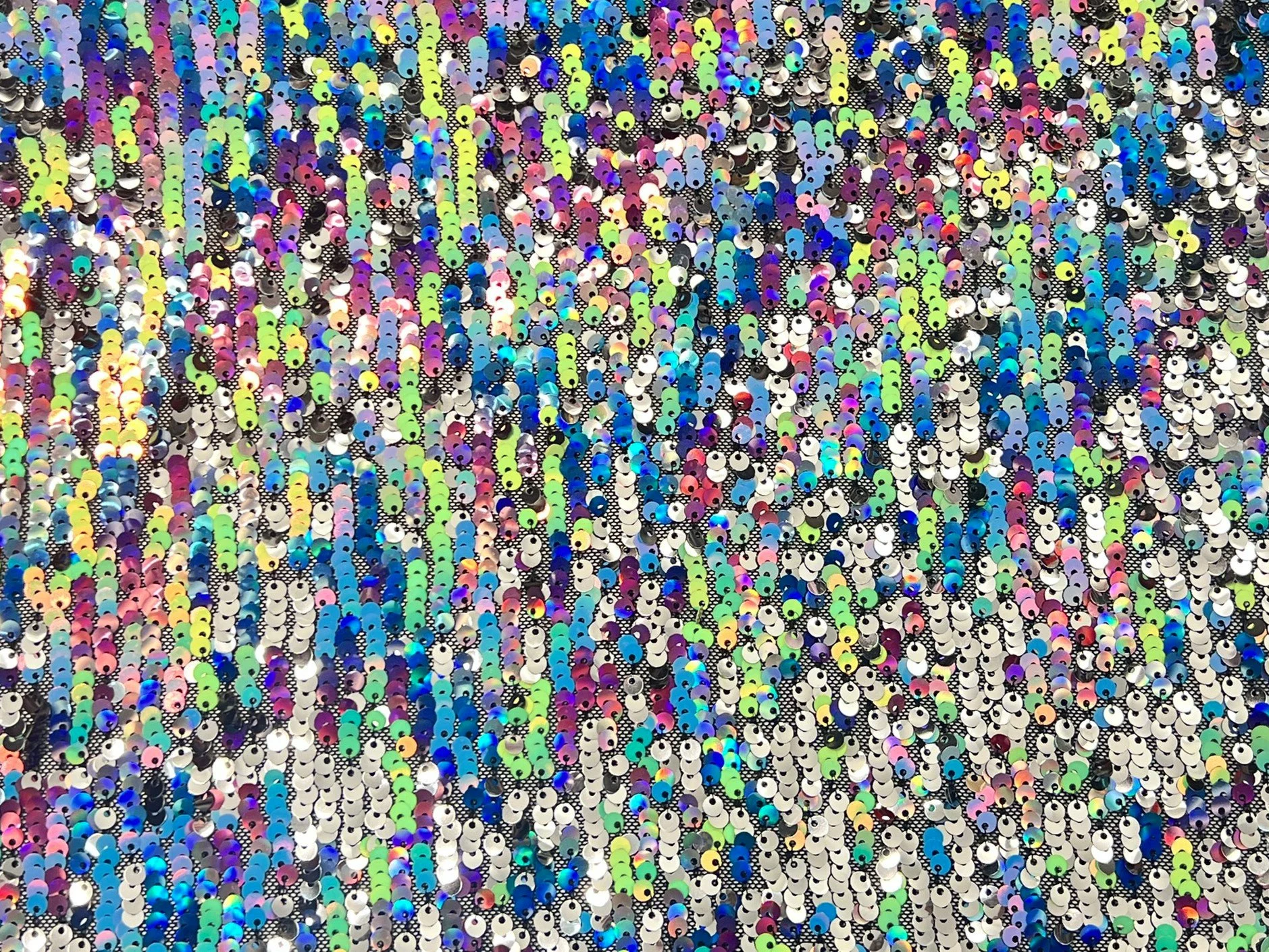 Space Jam Sequins on Stretch Mesh