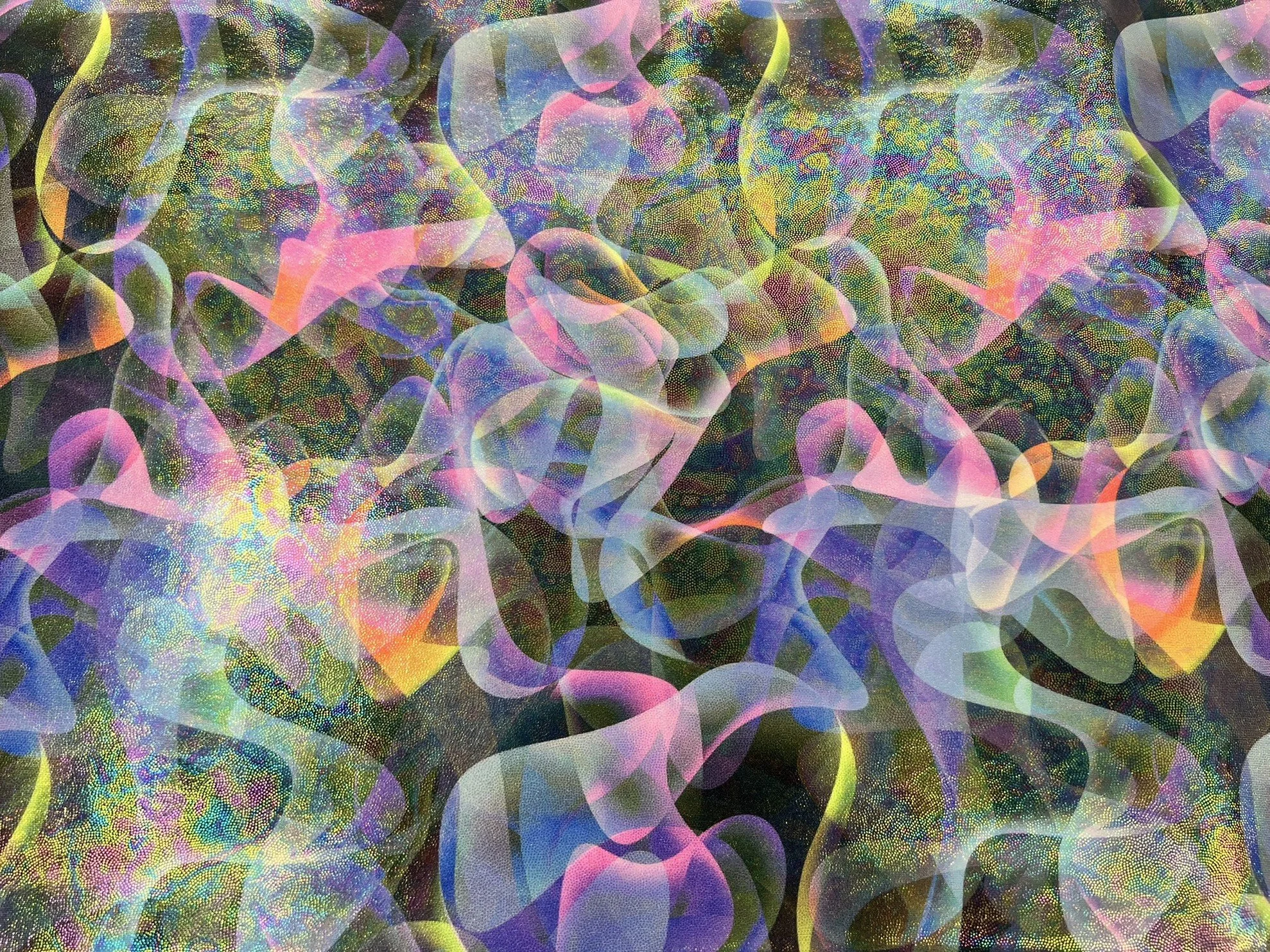 Aurora Print with Foil Poly Spandex