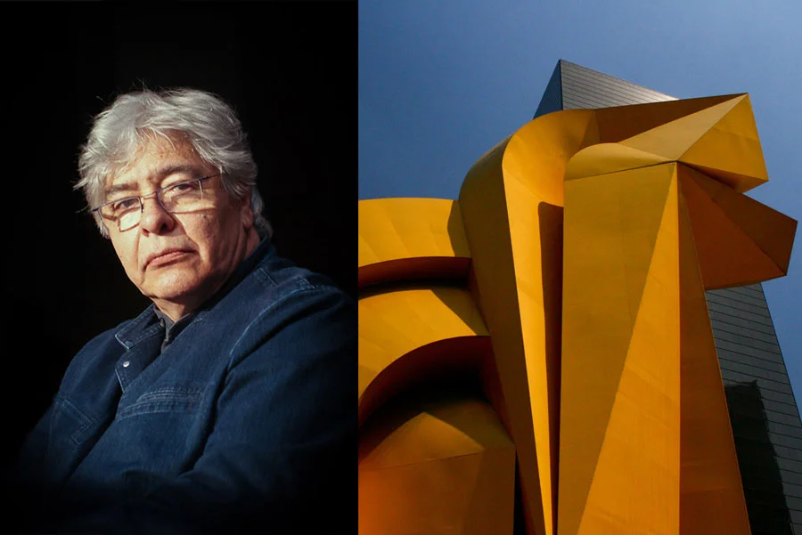 Image: Master sculptor Enrique Carbajal - Sebastián. Photo by Mario Rodríguez Cruz. Image right: Sebastián, El Caballito. Photo by Jubilo Haku.