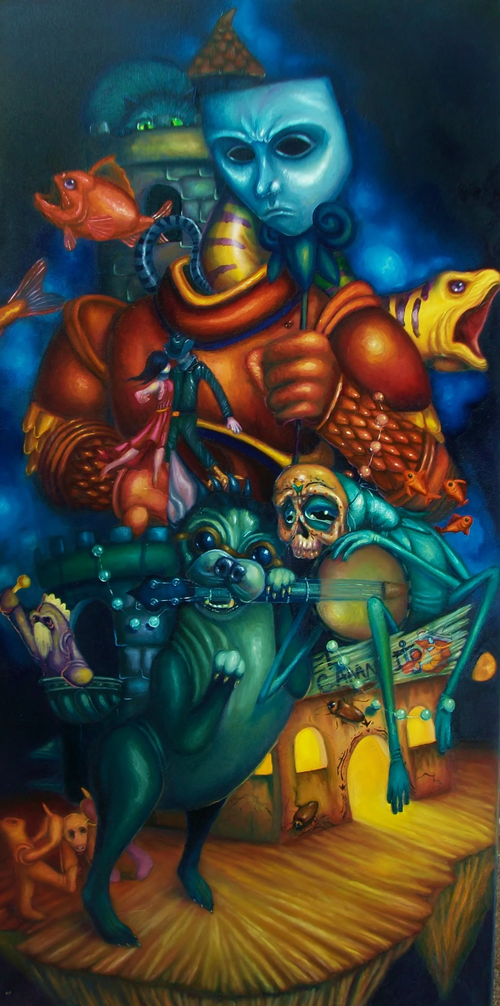 Samuel Velasquez. The Mysterious Stranger (detail), 2014. Oil on canvas. 36" x 24"