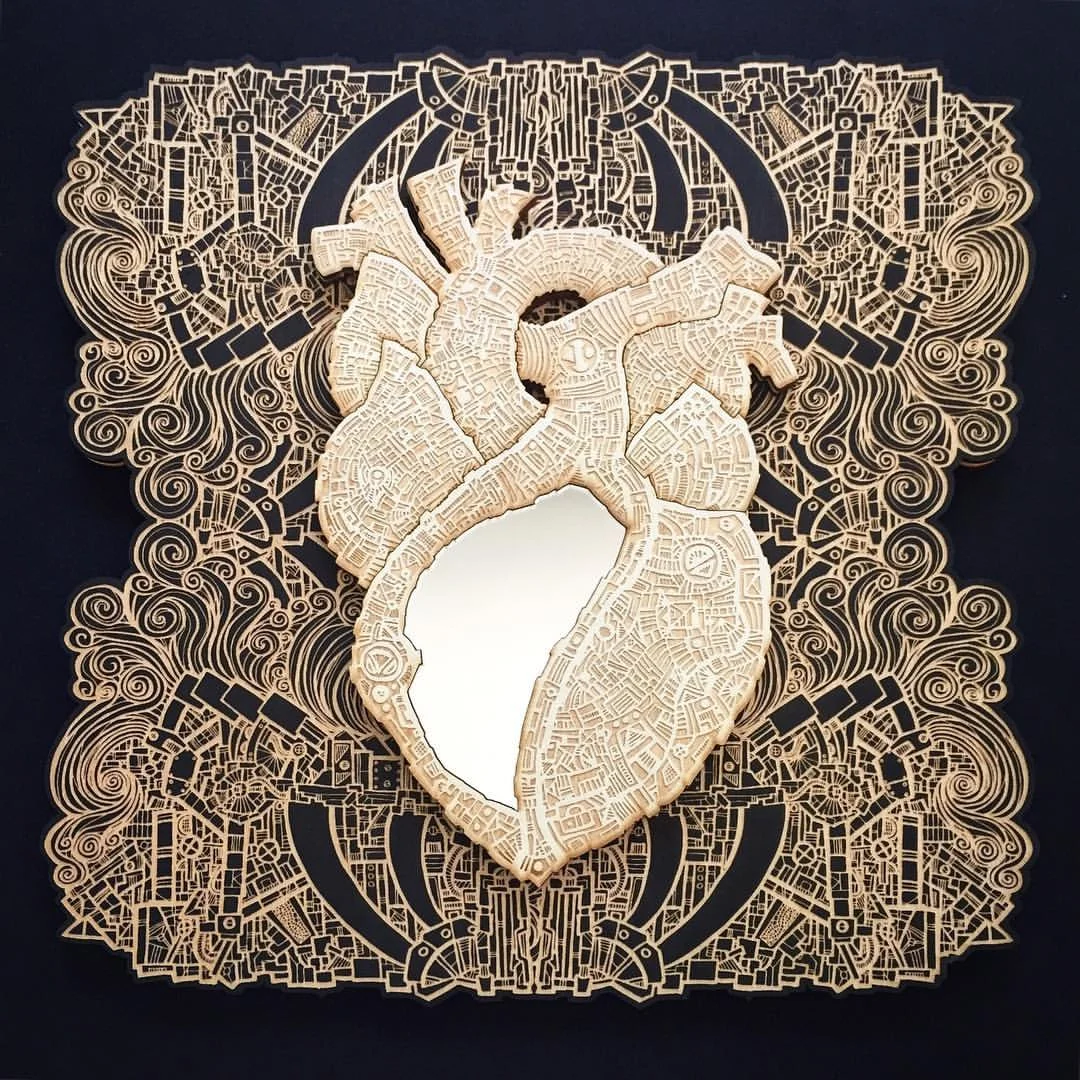 Mark Puente, El Corazón , 2016, screenprint on paper, 15x21”