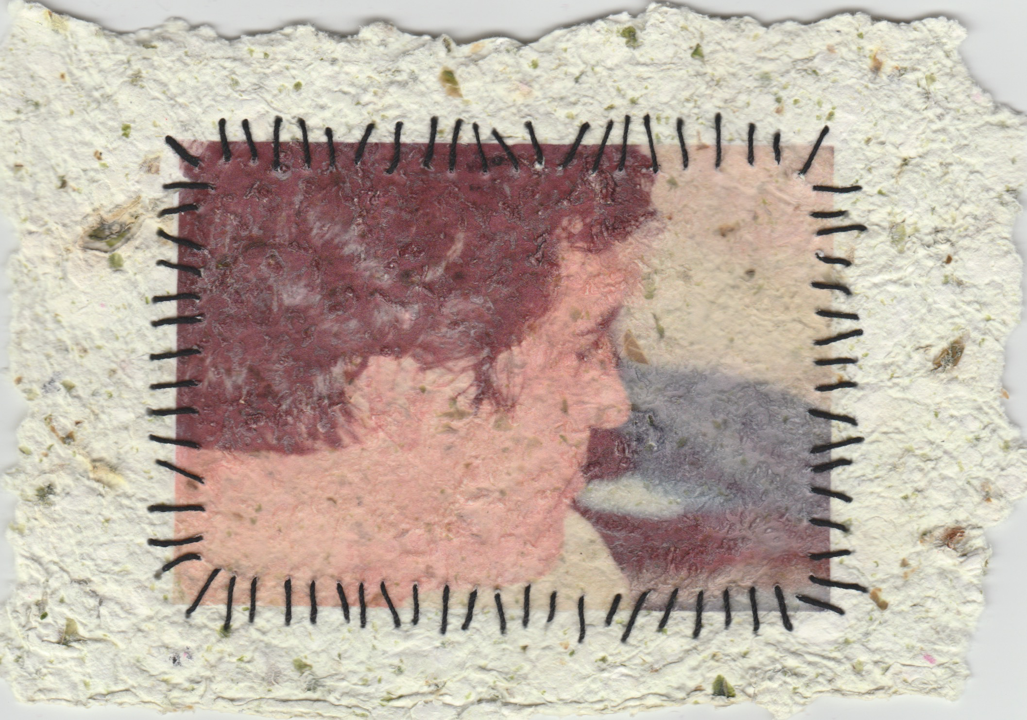 Jose Villalobos. Untitled. Image transfer, nopalitos (cacti), paper and thread.