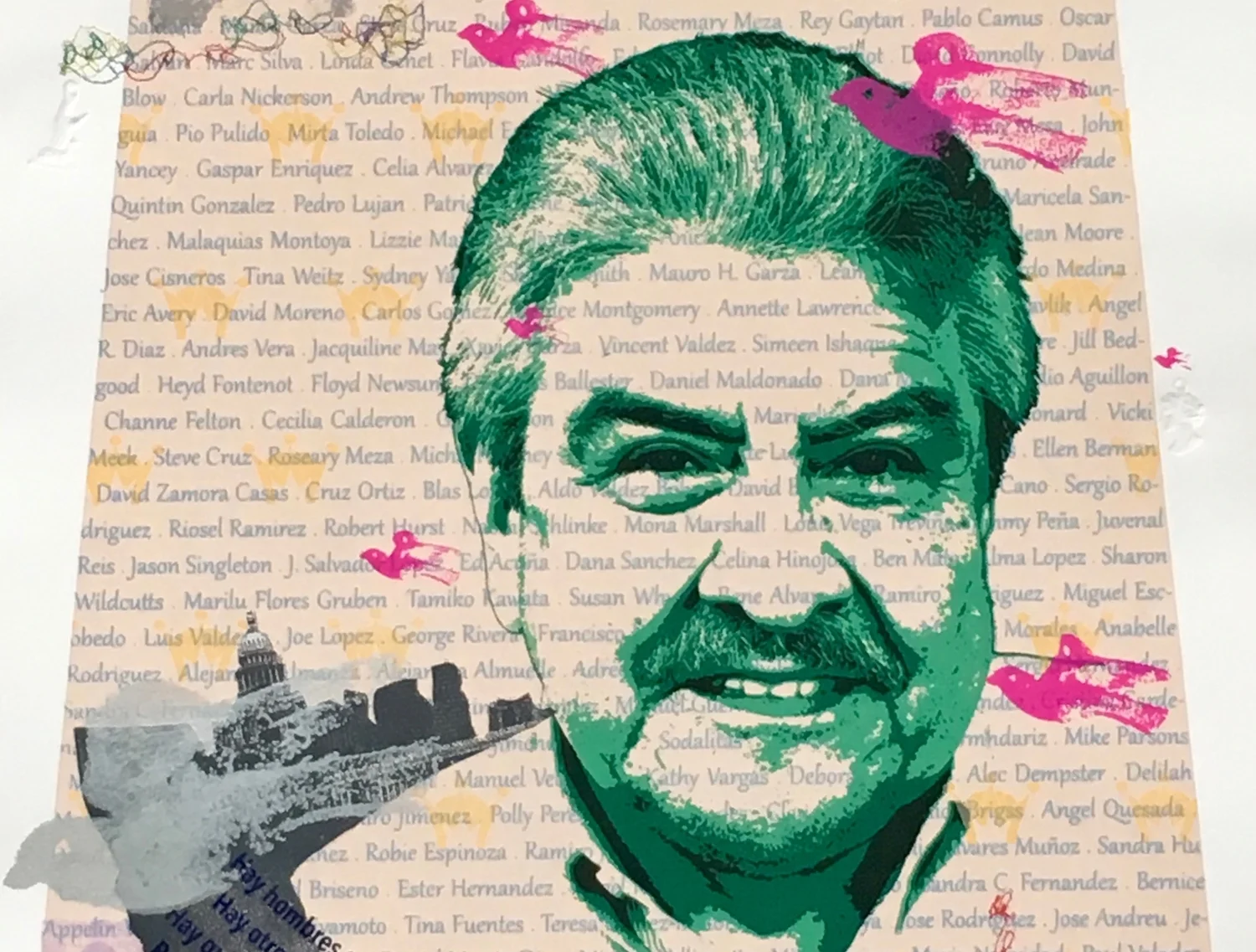 Detail of Sandra Fernandez's Sam Z. Coronado: Maestro, Leader, Advocate and Dear Friend. 