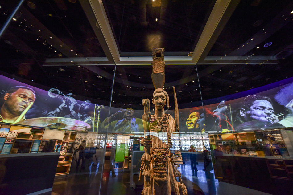 CULTURAL COMMONS OVERHEAD RING. A large-scale dramatic media presentation introduces Cultural Expressions and all galleries on the Culture floor, focusing on culture ”writ large” and as a form of survival and expression. Photo credit: The Washington Post via Getty Images