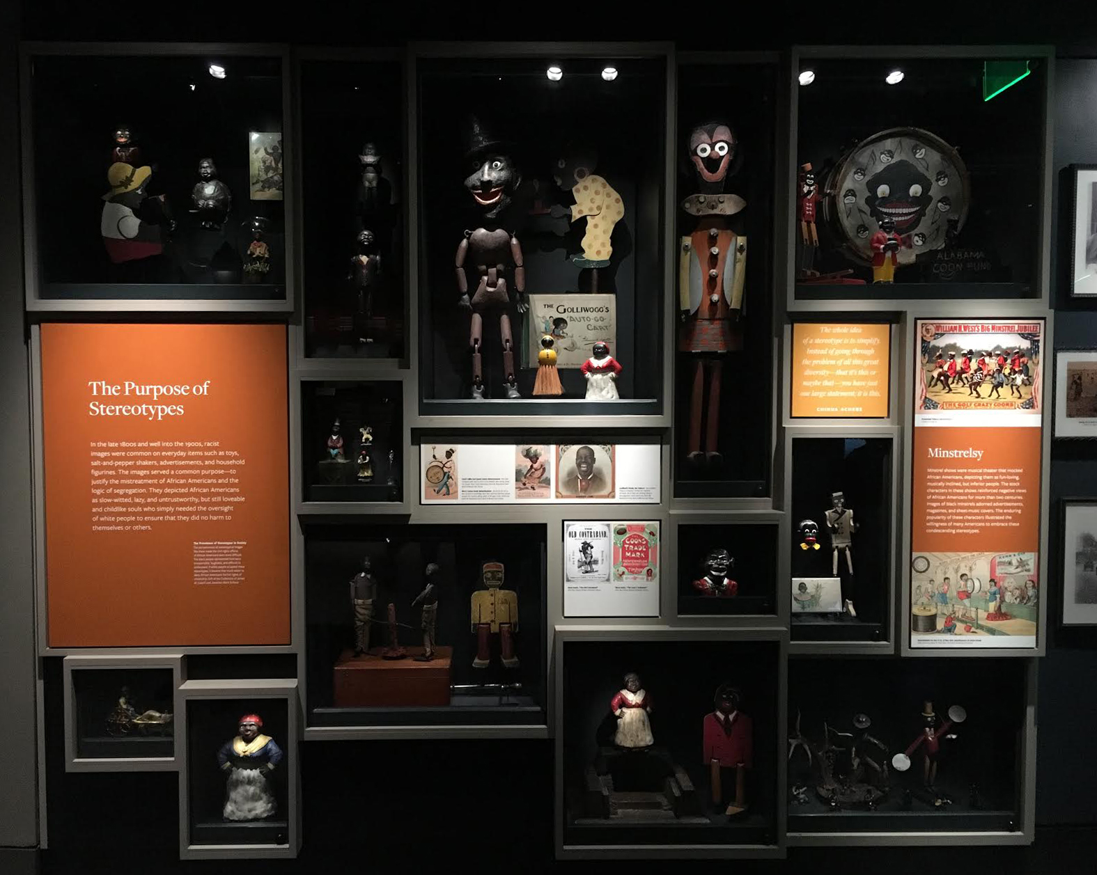 STEREOTYPICAL MATERIAL. These stereotypical images illustrate the breadth and variety of offensive characterizations of African Americans. Photo credit: Aki Carpenter