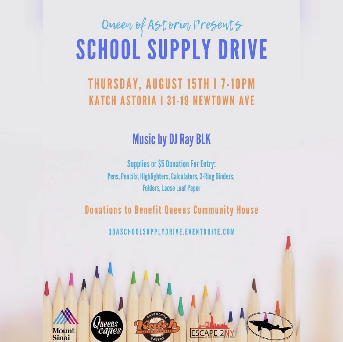 Queen of Astoria Back to School Drive