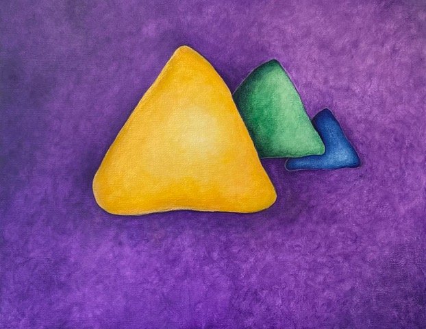 Colorful Silence, acrylic on canvas, 24 in x 30 in, 2025