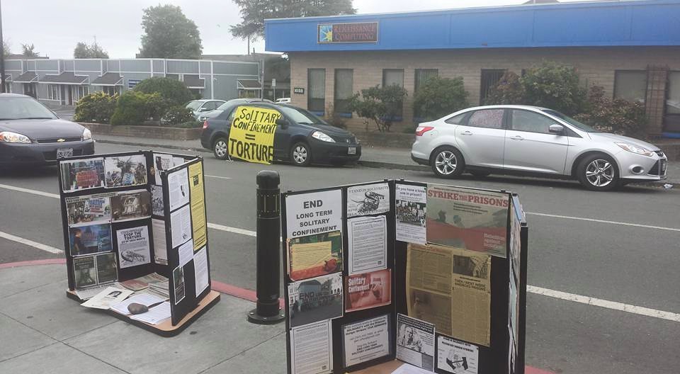 Arcata, CA: Advocates in Arcata report that there was a large TV showing NRCAT "Breaking Down the Box" and later, audio about solitary and about Hugo "Yogi" Pinell. Yogi Presente!