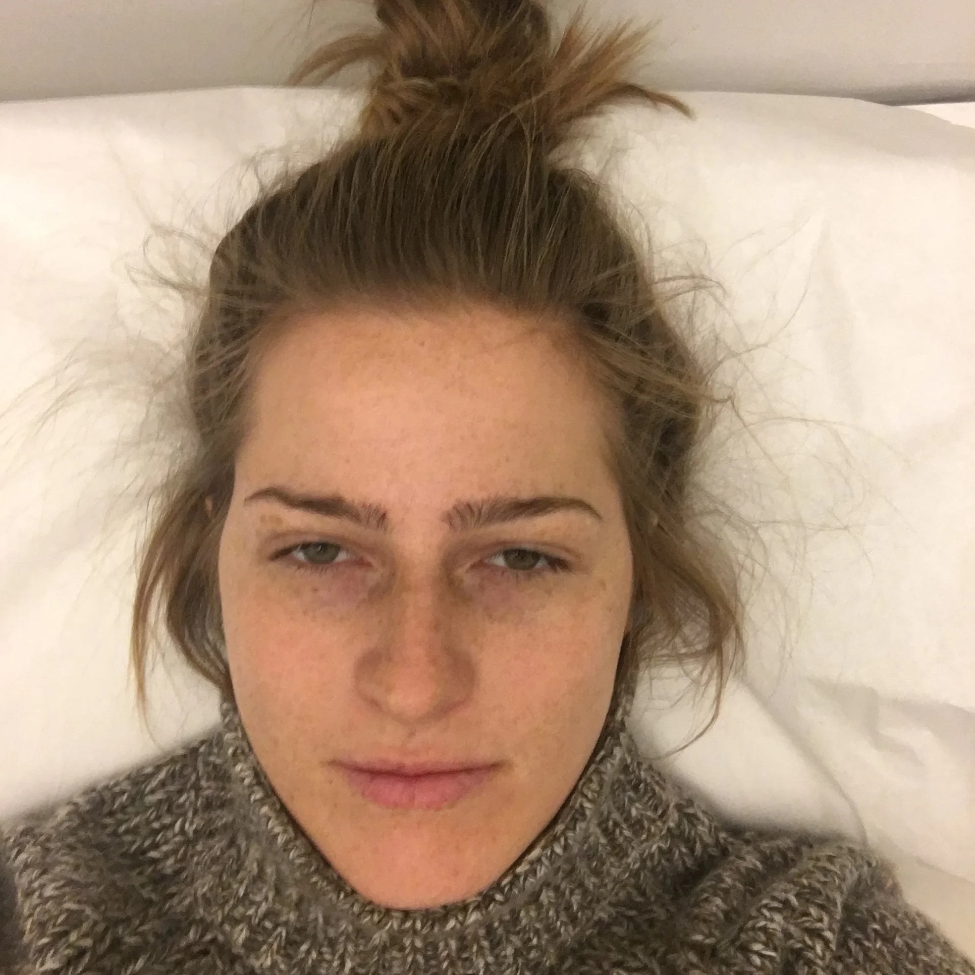 I call this portrait "I just realized that there is no reason to get a bikini wax in December, but now it is too late"