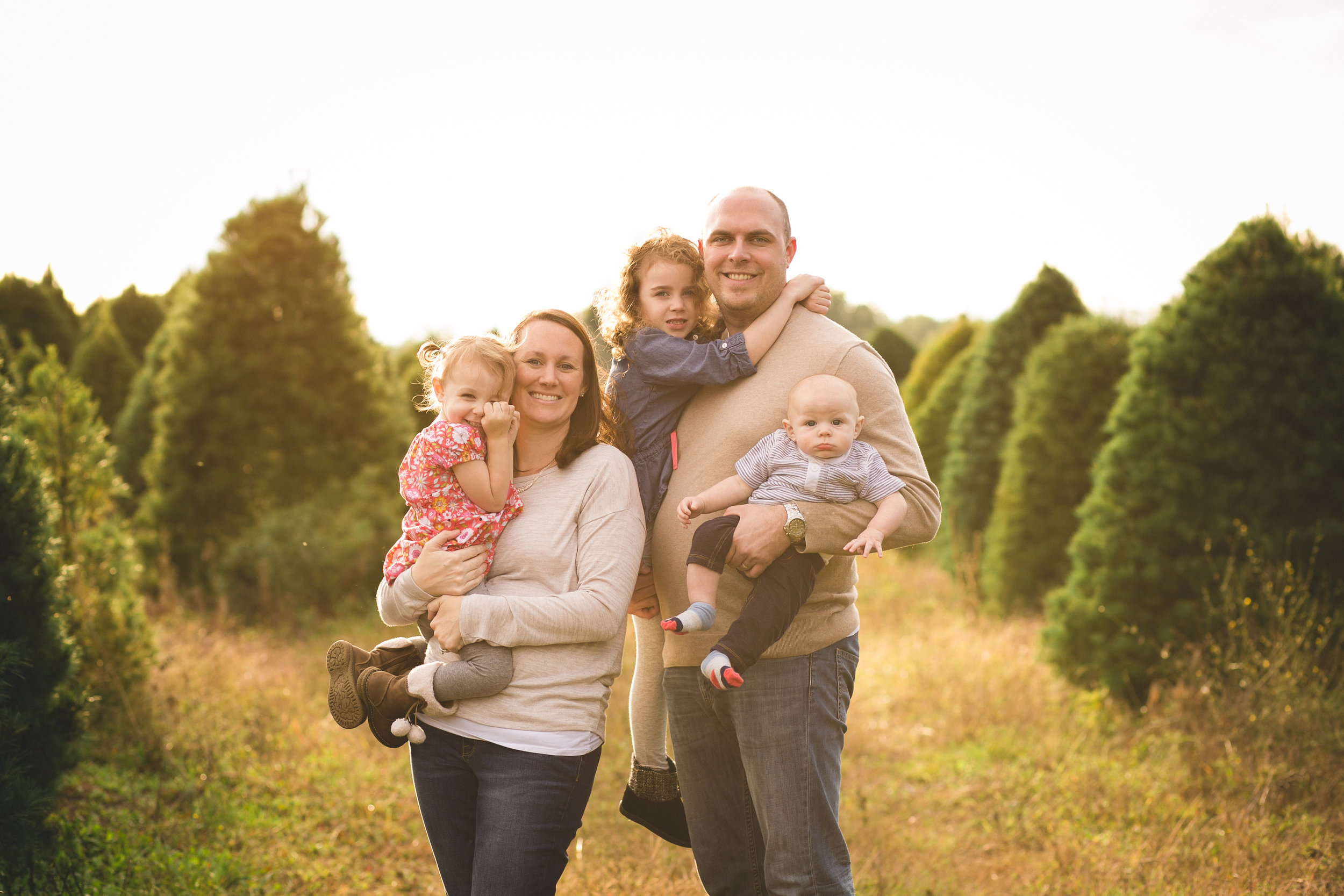 Professional family photos, family of 5, Christmas Tree Farm