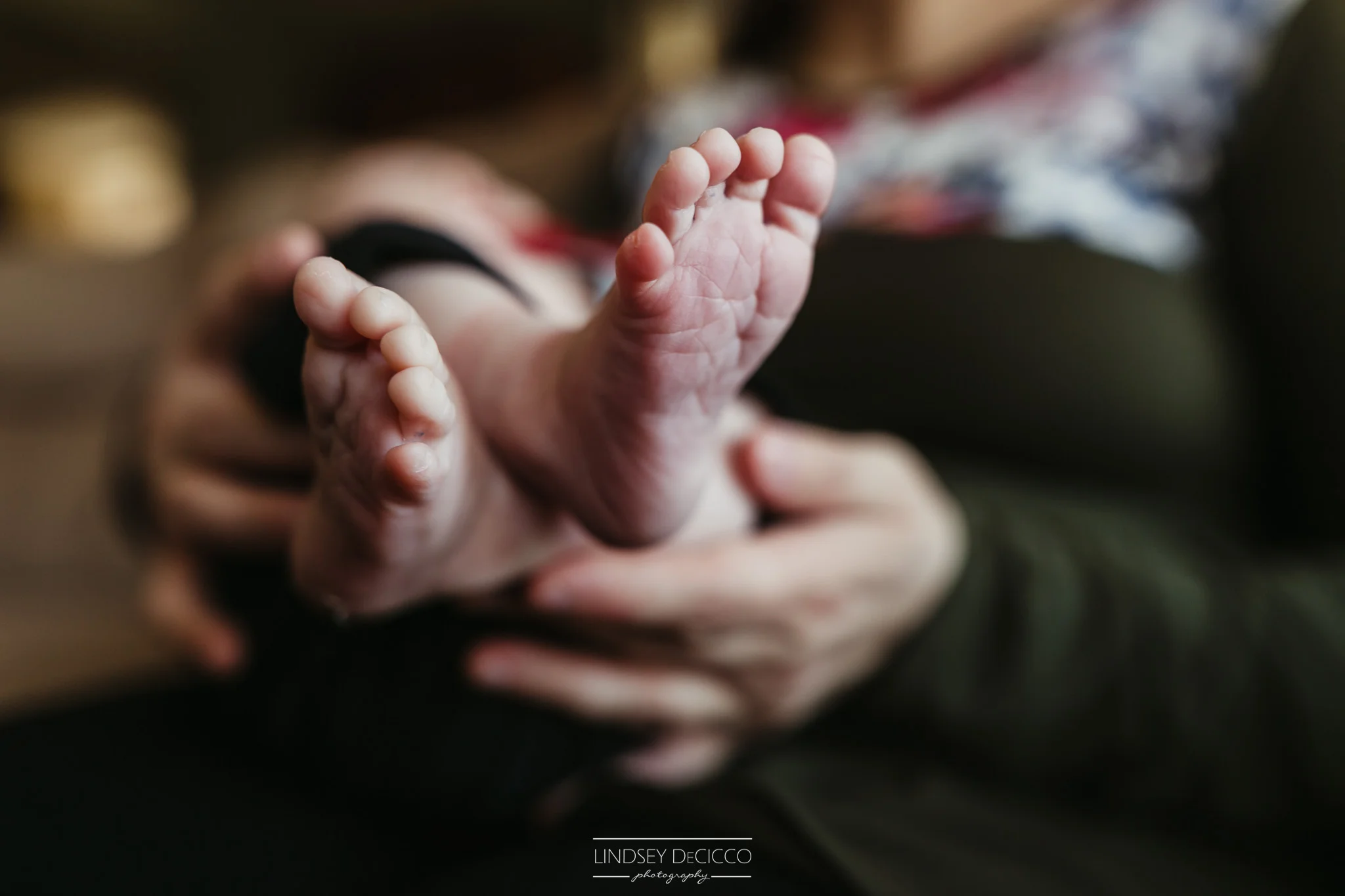 baby's feet in mom's hands