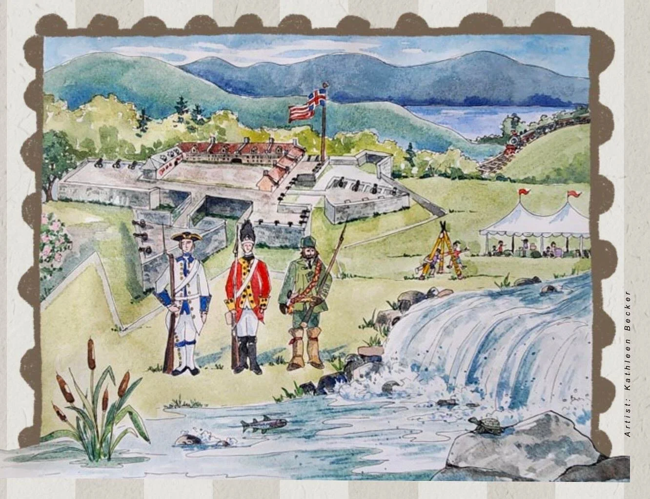 Fort William Henry today&hellip;Ticonderoga Farmers&rsquo; Market tomorrow! @ticonderoga_area_ny 
T is for Ticonderoga &mdash; Town &amp; Fort! 🏰📚Tomorrow (Saturday) we&rsquo;ll be at the market signing books from 9&ndash;11 AM &mdash; come enjoy m