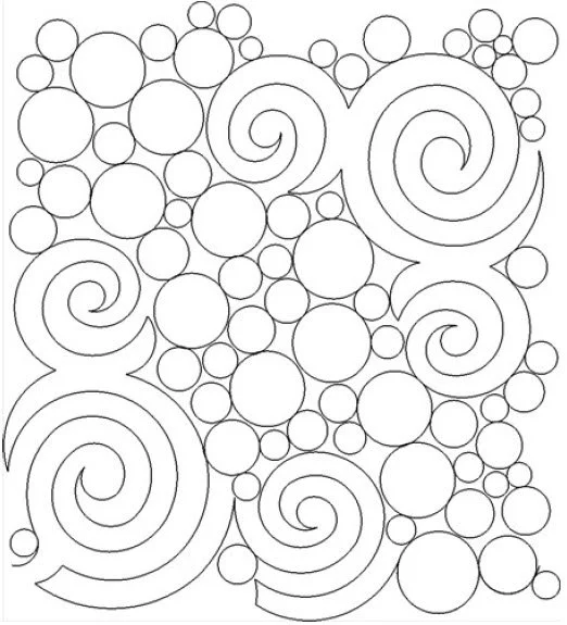 Spiral & Bubbles Quilt Design