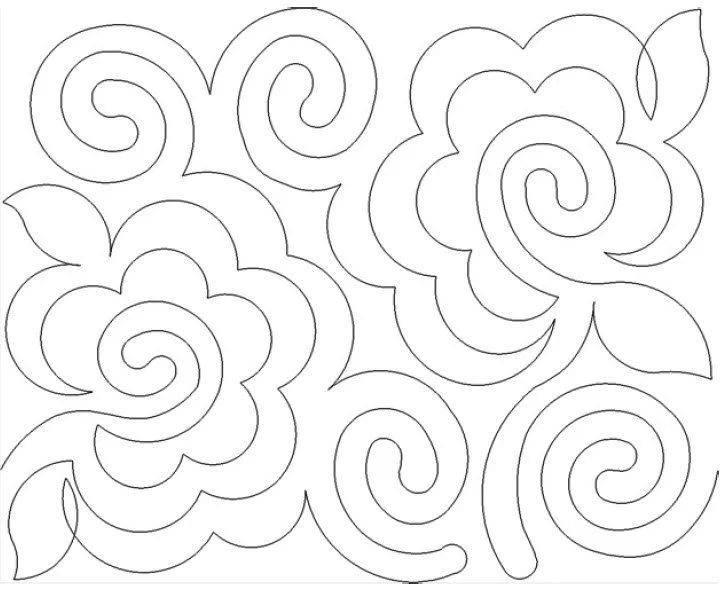 Curly Twirly Flower Quilt Design