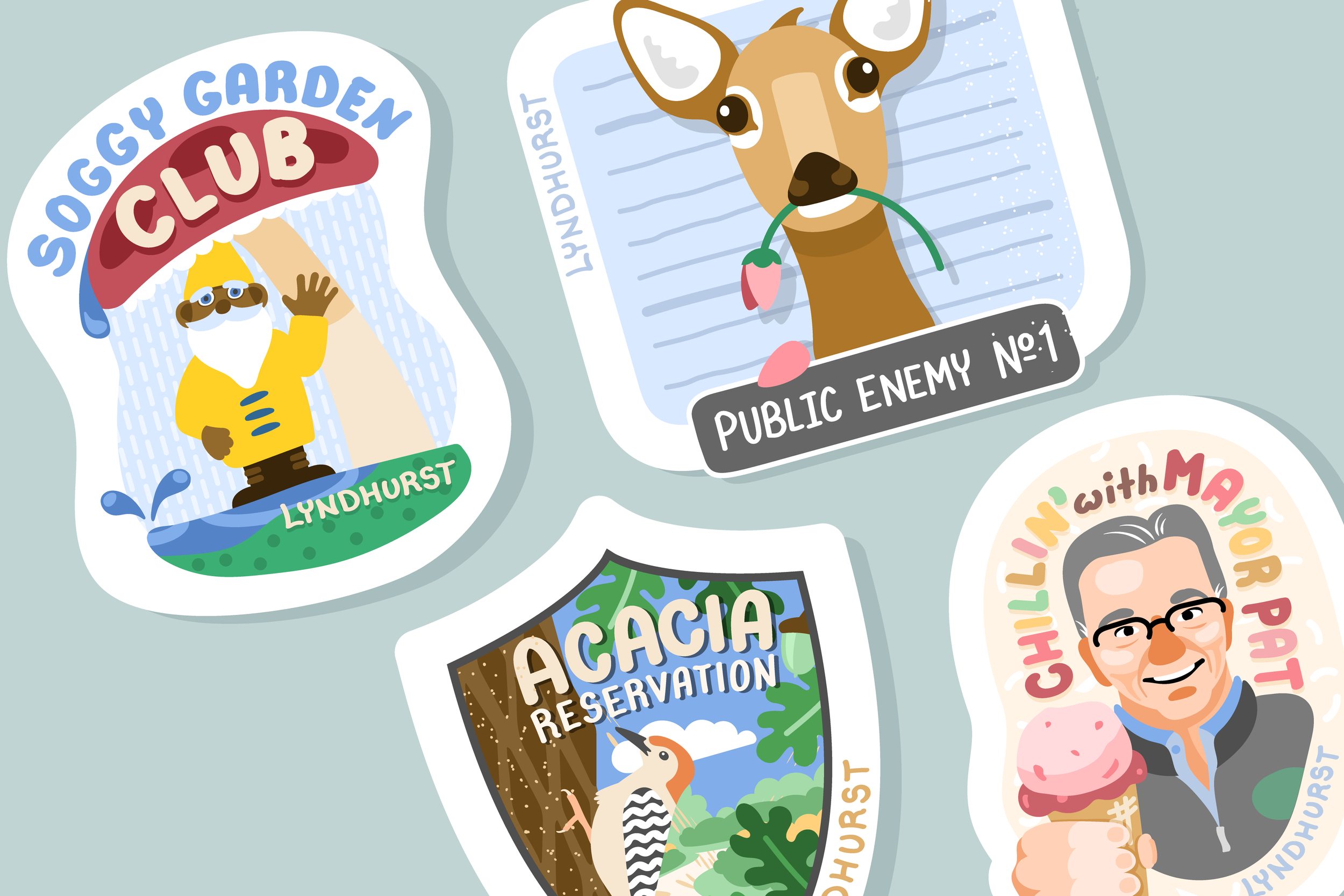 Stickers for the City of Lyndhurst | Personal Project