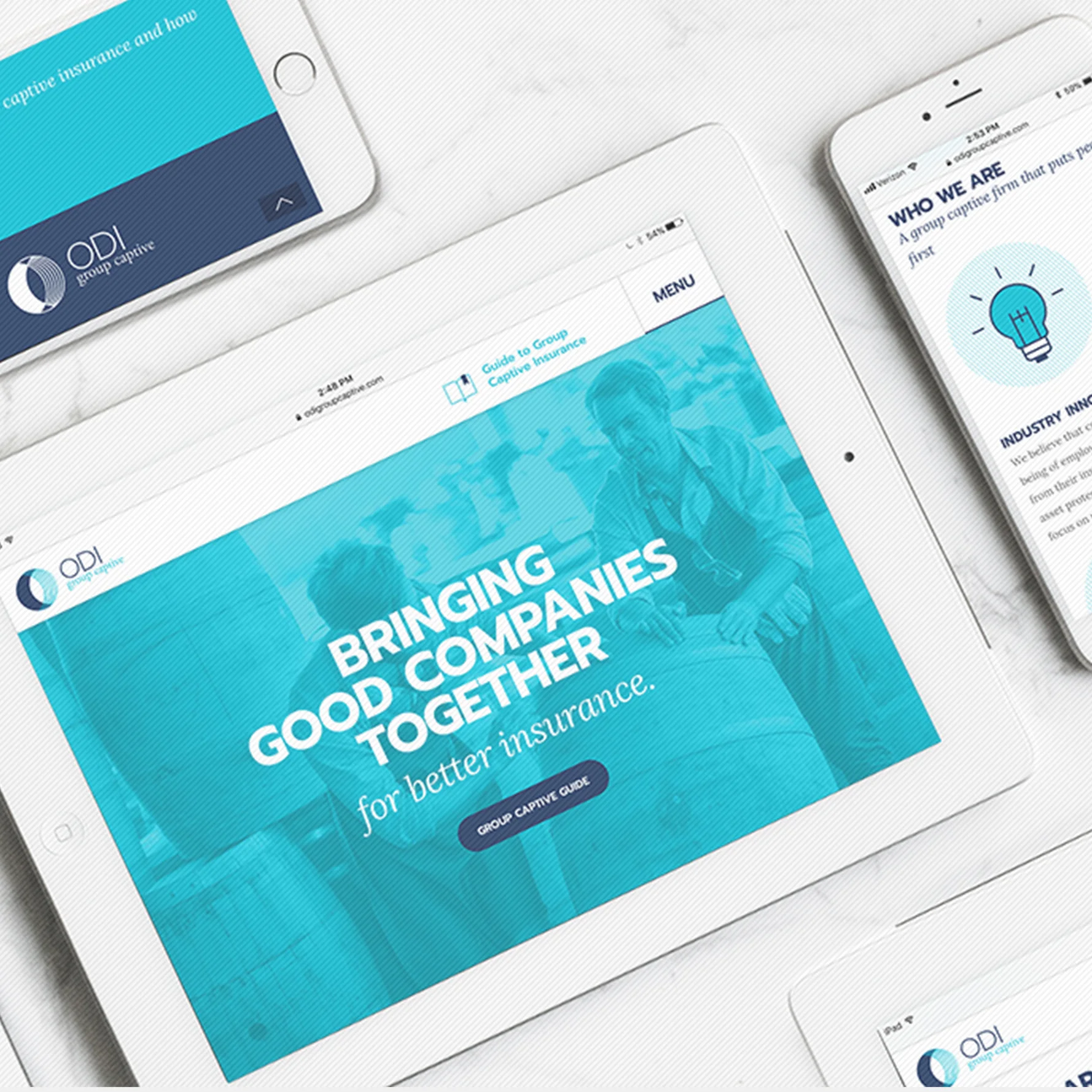 ODI Group Captive marketing website / Art Direction