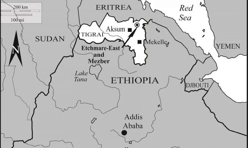 Location of the Mezber archaeological site, northern Ethiopia, where chicken remains excavated. Credit: H. Woldekiros and A. C. D'Andrea in the International Journal of Osteoarchaeology.