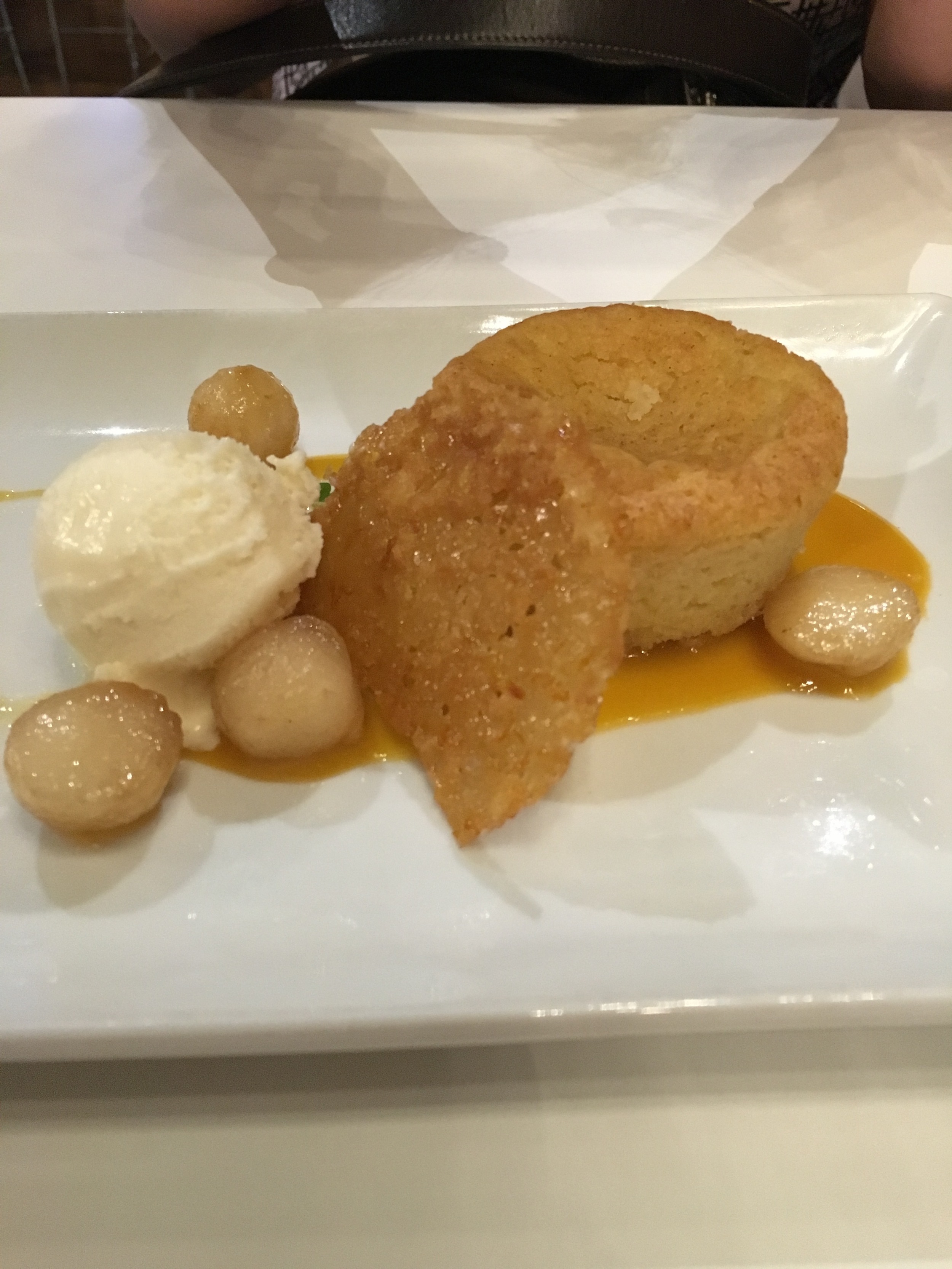 Olive Oil Cake with Honey Sorbet