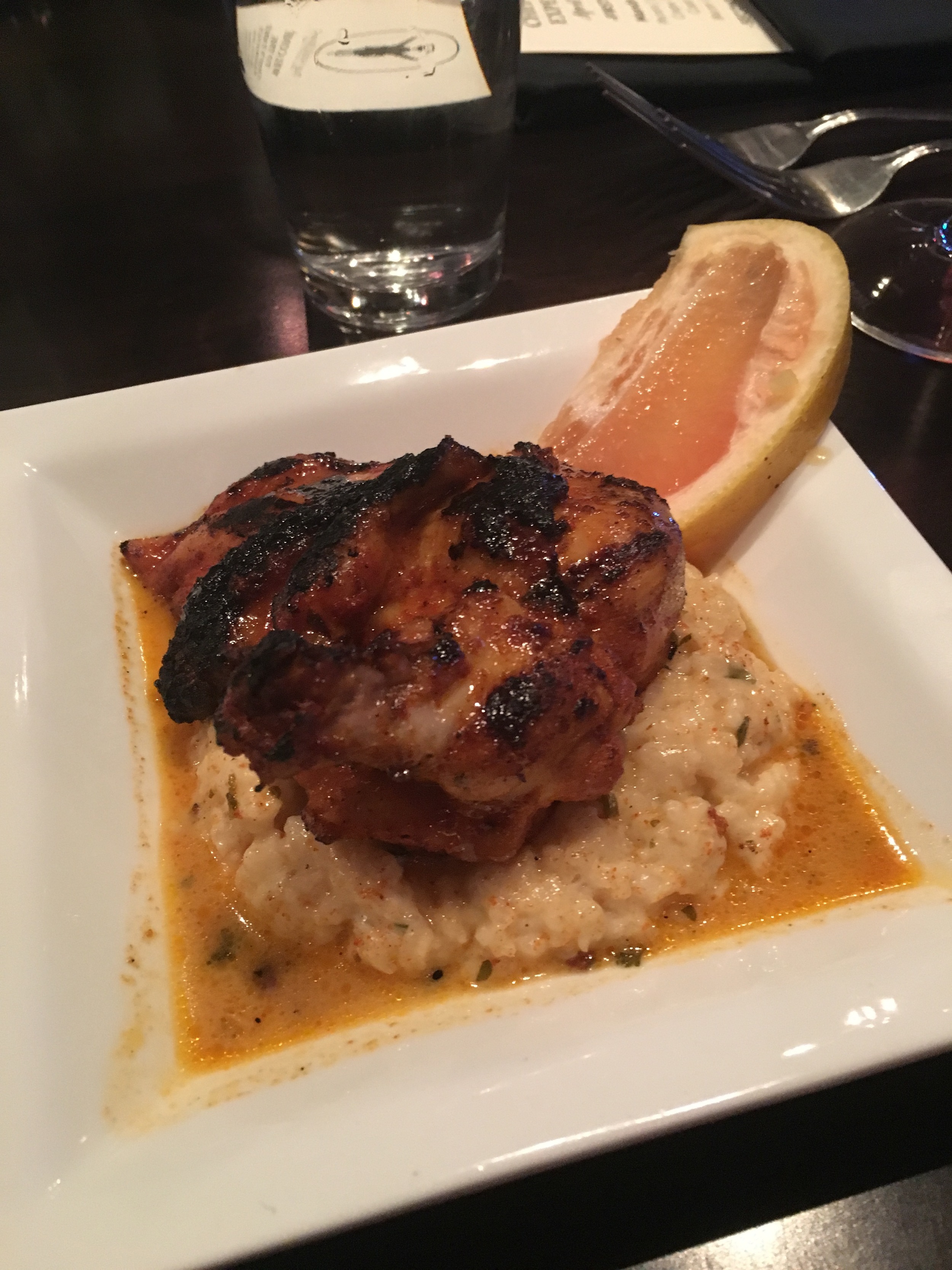 Airline Chicken with Grapefruit Risotto