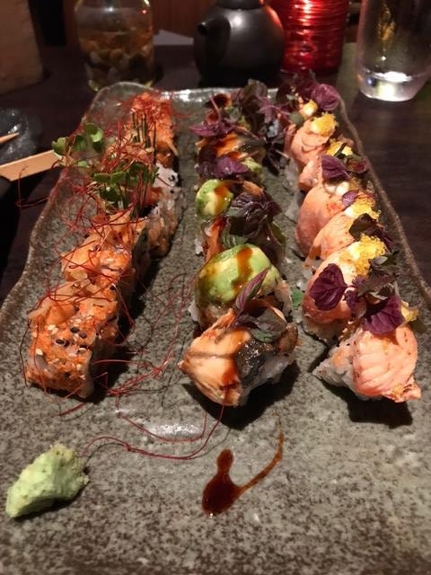 Mostly salmon and a little bit of tuna for the J man