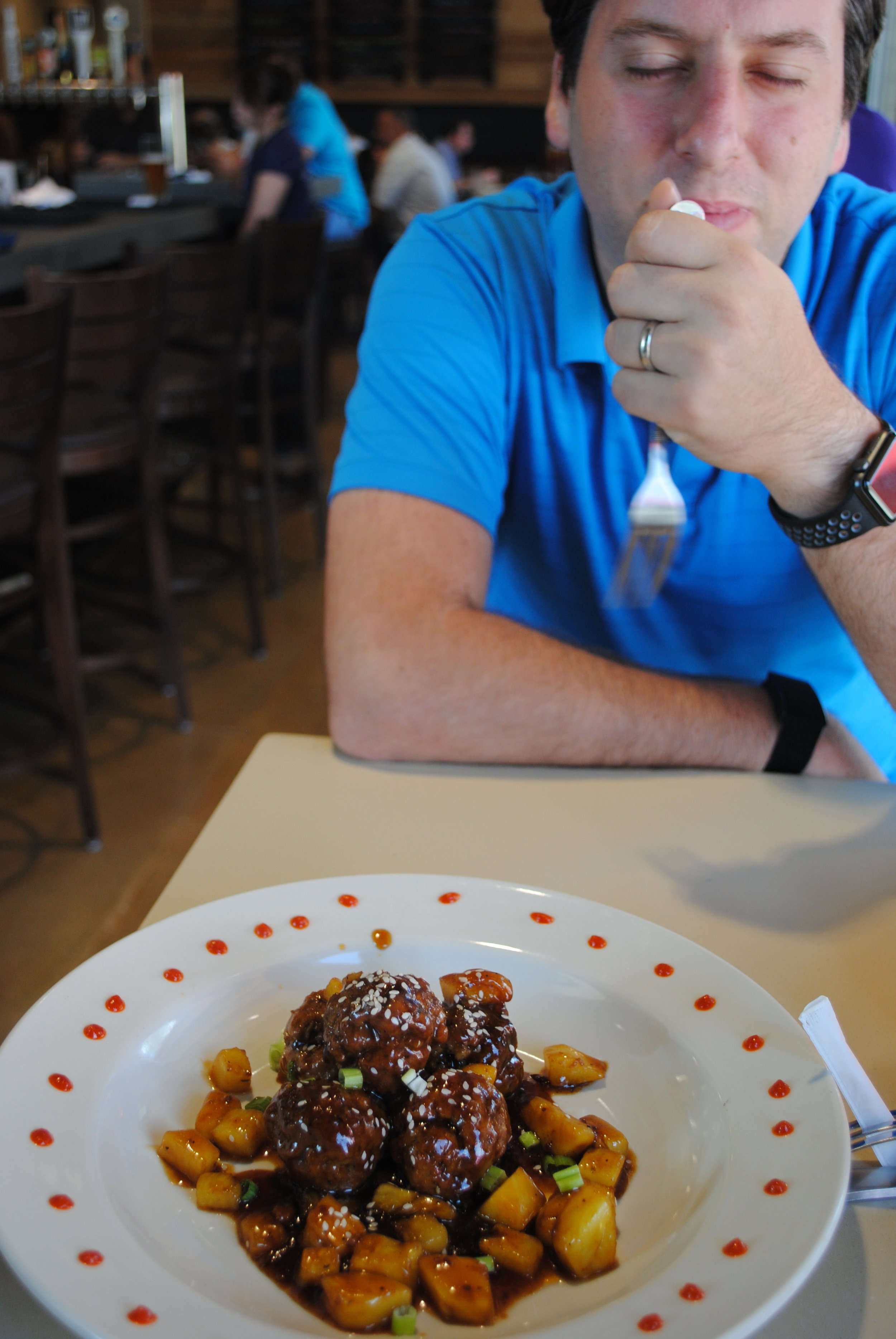 Meatballs so good that Jason needed to catch his breath