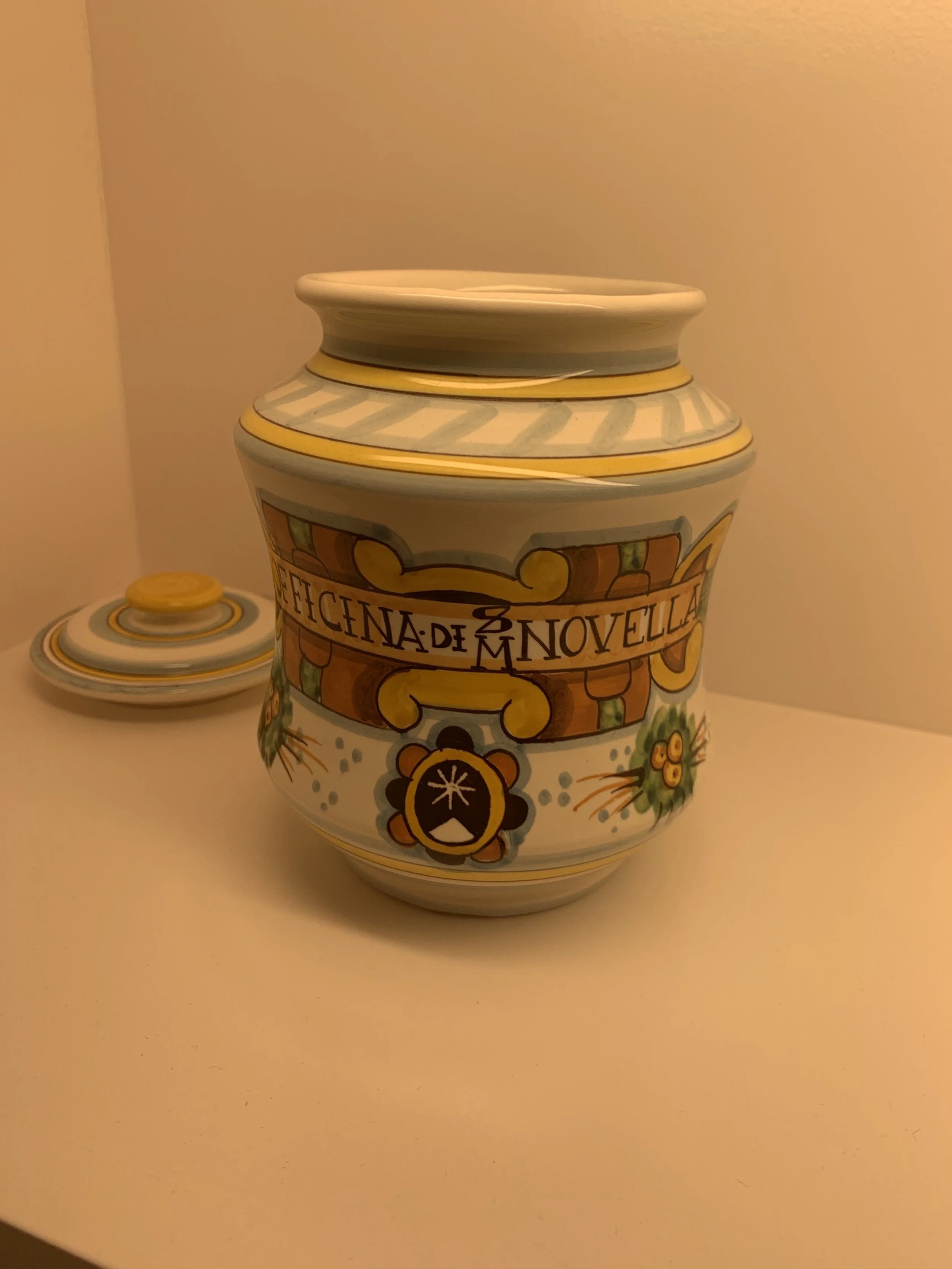 In the bathroom they had a jar from the Santa Maria Novella Pharmacy in Florence