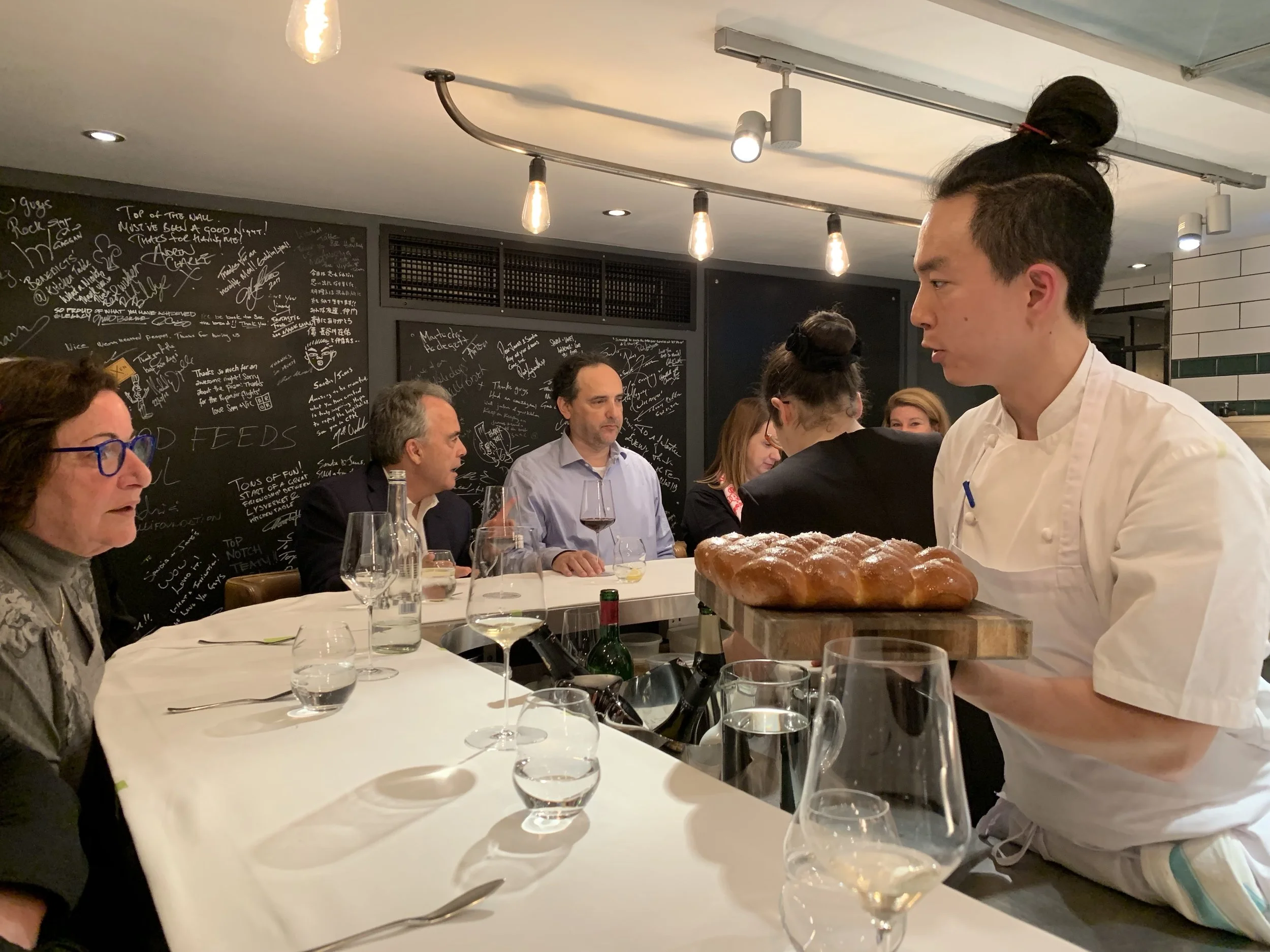 Imagine instead of rolls, this was the chef explaining the tea to my mom
