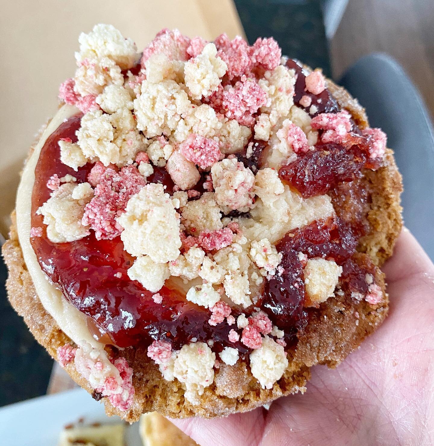 Looking forward to our Friday @honeybearbakeshop cookie box by looking back at the pb&amp;j cookie, a mega favorite #cisforcookie #thatsgoodenoughforme