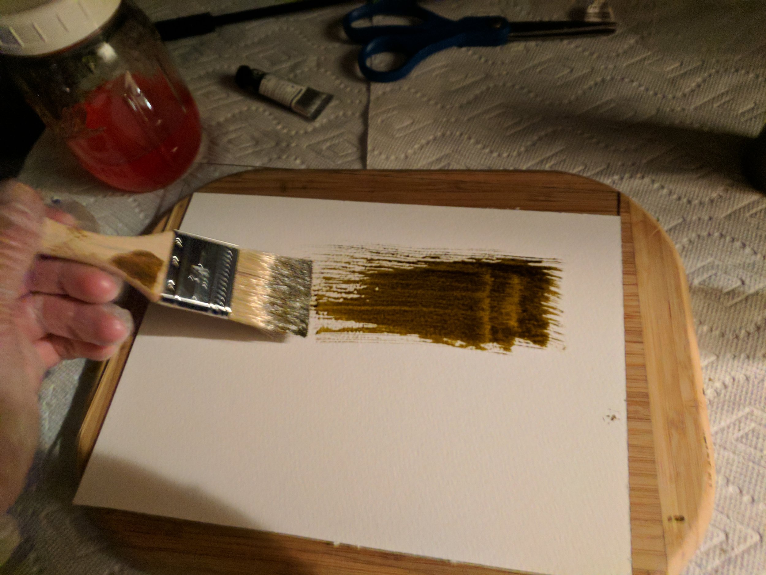 Coating the Gum Print. One thing I struggled with was consistency of putting on the emulsion.