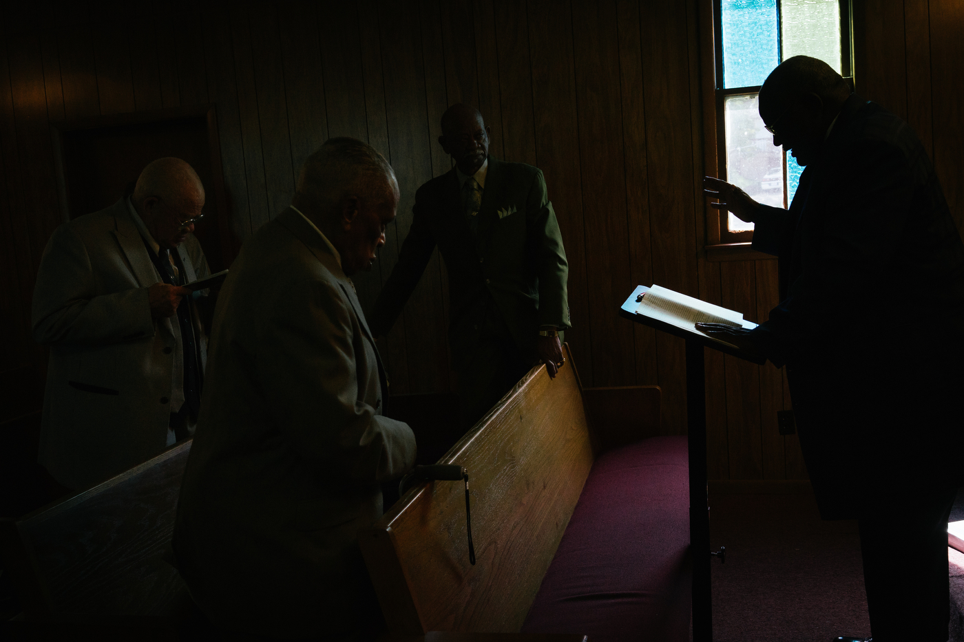 Rev. Jerry Reese preaches to Sunday school at the Christ Love Devine Missionary Baptist Church. 