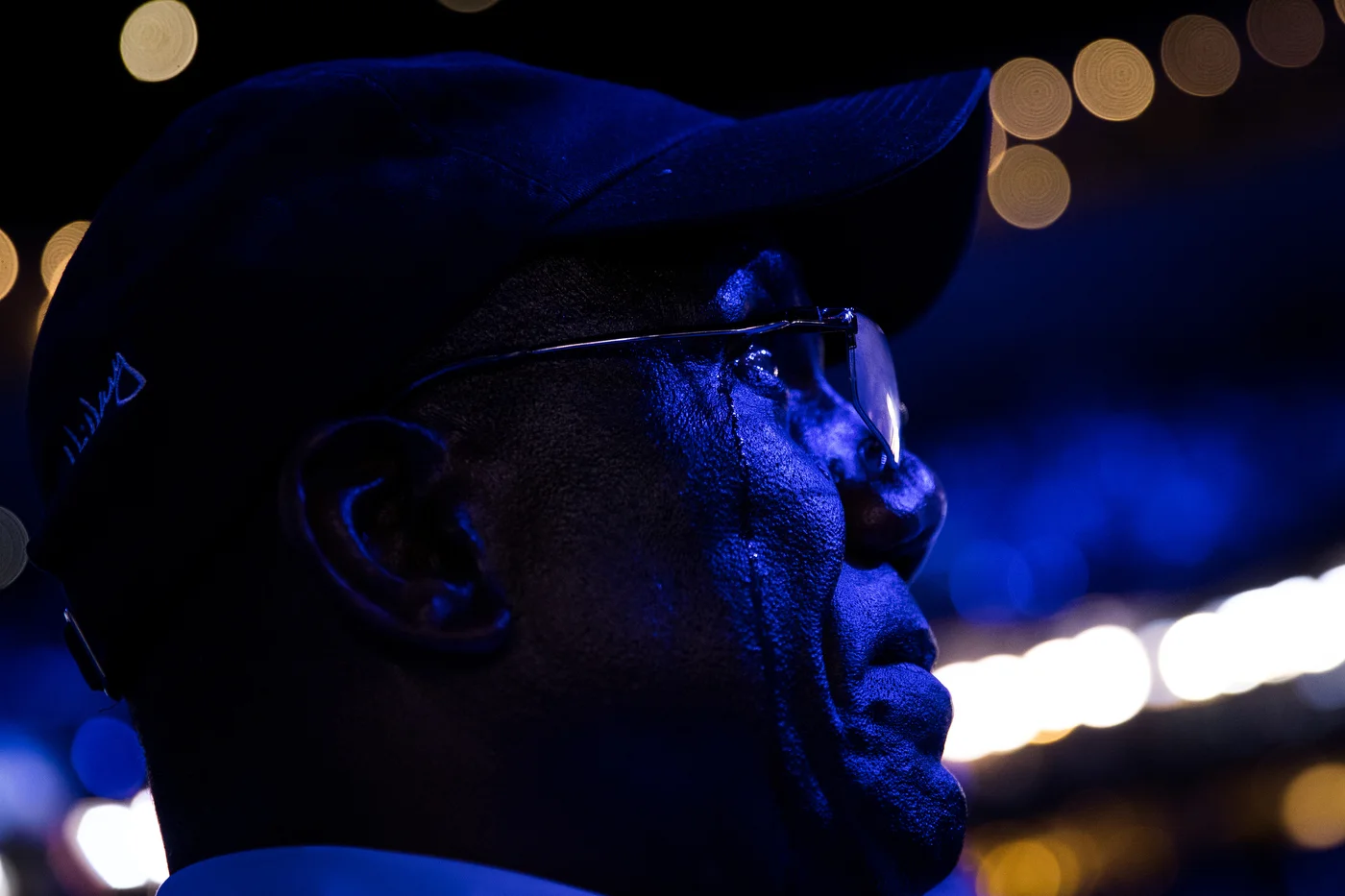 A man from the Virginia delegation cries as he watches a video about President Barack Obama, prior to Obama's speech at Democratic National Convention in Philadelphia, PA.