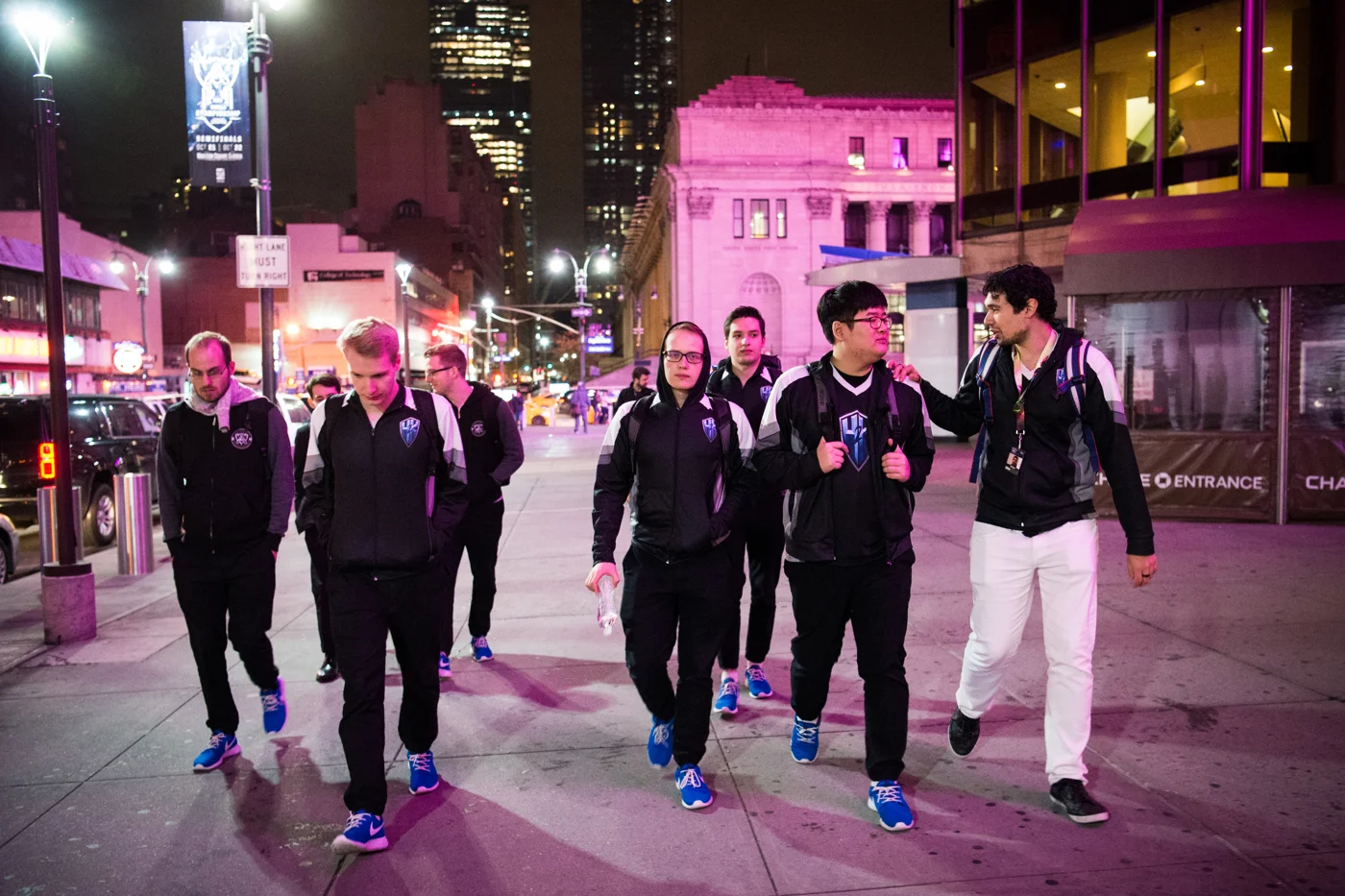 H2k leaves Madison Square Garden after taking photographs with a few fans after their loss to Samsung Galaxy.