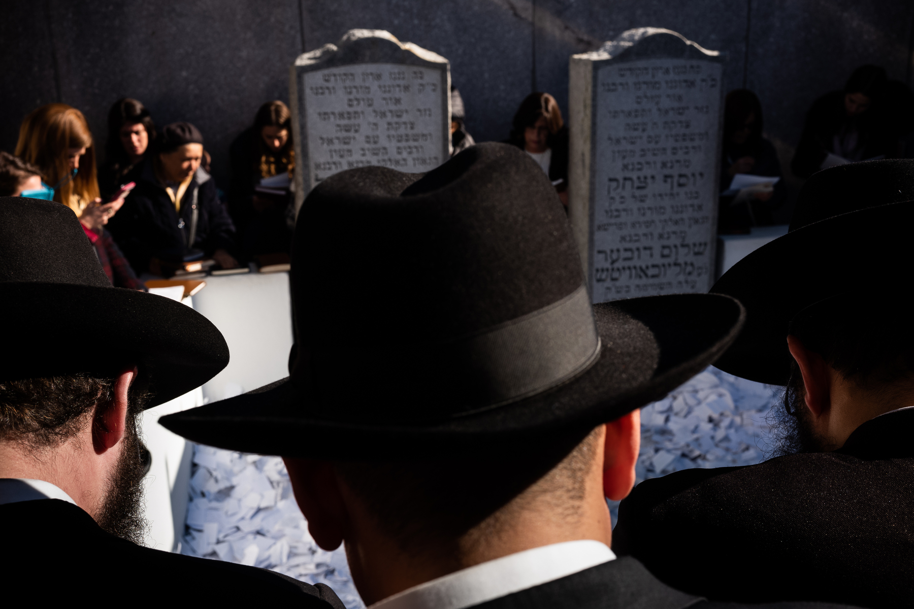  Chabad-Lubavitch rabbis and others gather to pray at the Ohel, the gravesite of the Lubavitcher Rebbe Menachem M. Schneerson in Queens, NY. 