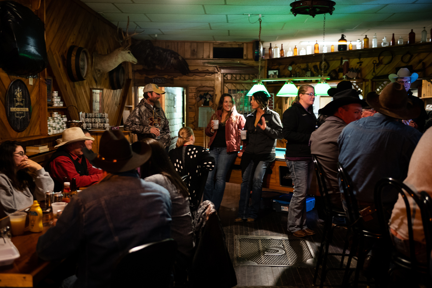  The community gathers for a birthday part at Smoky's Bar in Meadow, SD, where the area population hovers around 30 people. 