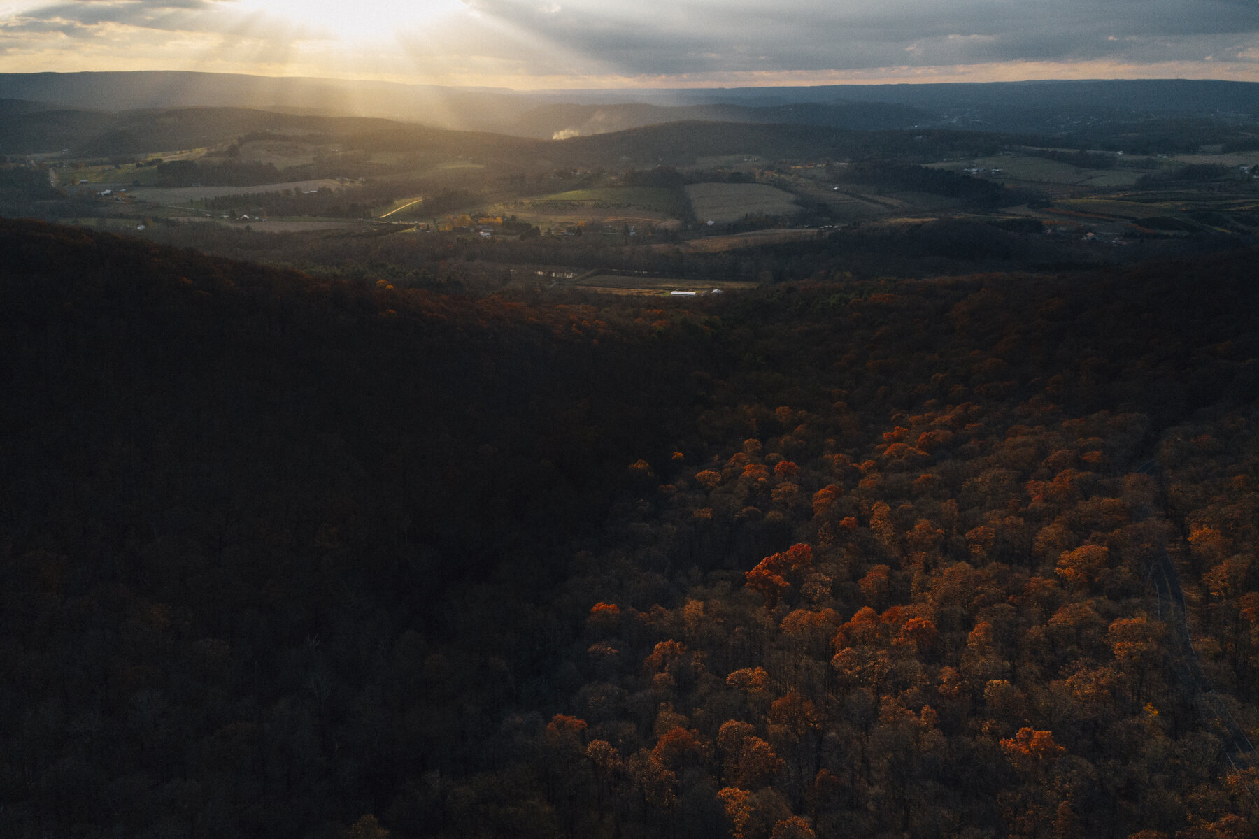  Photos looking west from over the Hawk Mountain Sanctuary in Kempton, PA. The sanctuary was founded in 1934 and run continuously since that time, but only recently monetized as carbon offset despite no proven threat to the land. 