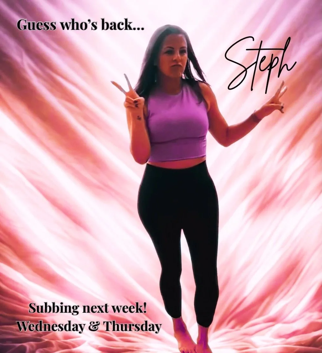 Guess who&rsquo;s back&hellip; 👀🦩

Steph is back in town next week and subbing classes Wednesday + Thursday! 💃

Wednesday
&bull; 5:30 AM &mdash; HIIT Bounce &amp; Core
&bull; 7:45 AM &mdash; HIIT Bounce

Thursday
&bull; 5:30 AM Buti Yoga
&bull; 8: