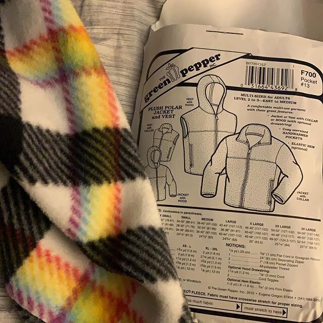 You know you&rsquo;ve been in quarantine alone too long when you&rsquo;re like, &ldquo;IT IS TIME TO MAKE THE RAINBOW PLAID BEAR-EARRED VEST OF MY DREAMS&rdquo; so...yeah this is happening. #sewistsofinstagram #rainbow #plaid #greenpepperpatterns #iv