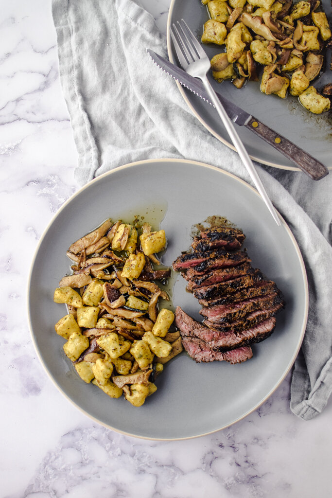 Ricotta Gnocchi and Filet Mignon with Brown Butter and Mushrooms.jpg