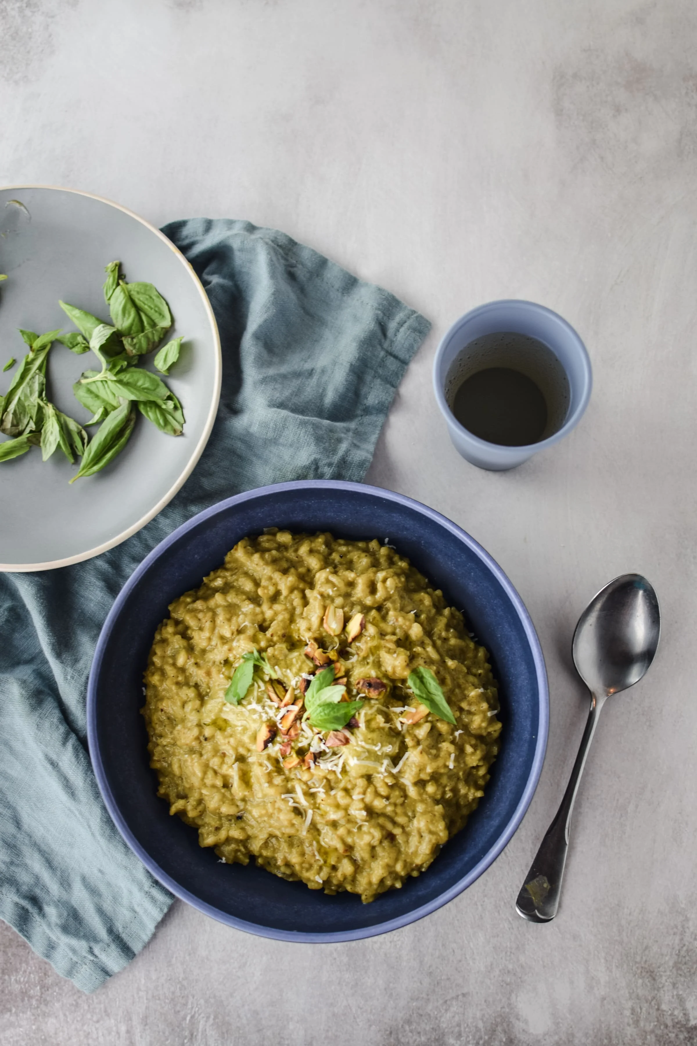 Risotto with Basil, Green Peppers, and Pistachios — Staci Janik