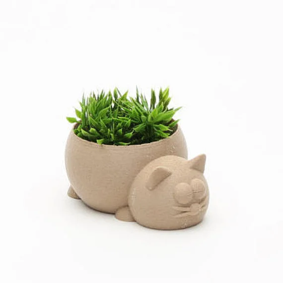 Sleepy Cat Planter