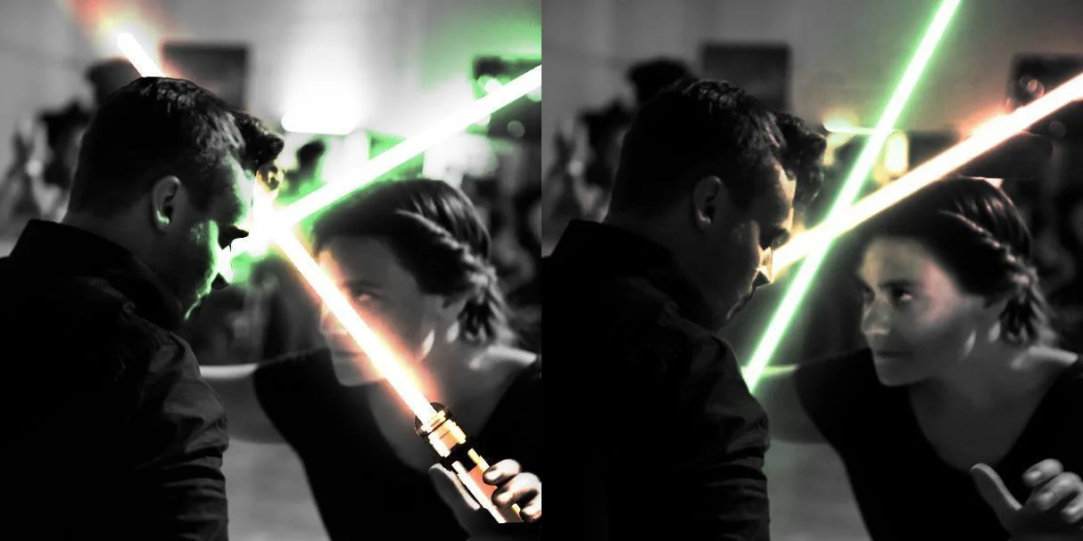 Digitally painting lightsabers