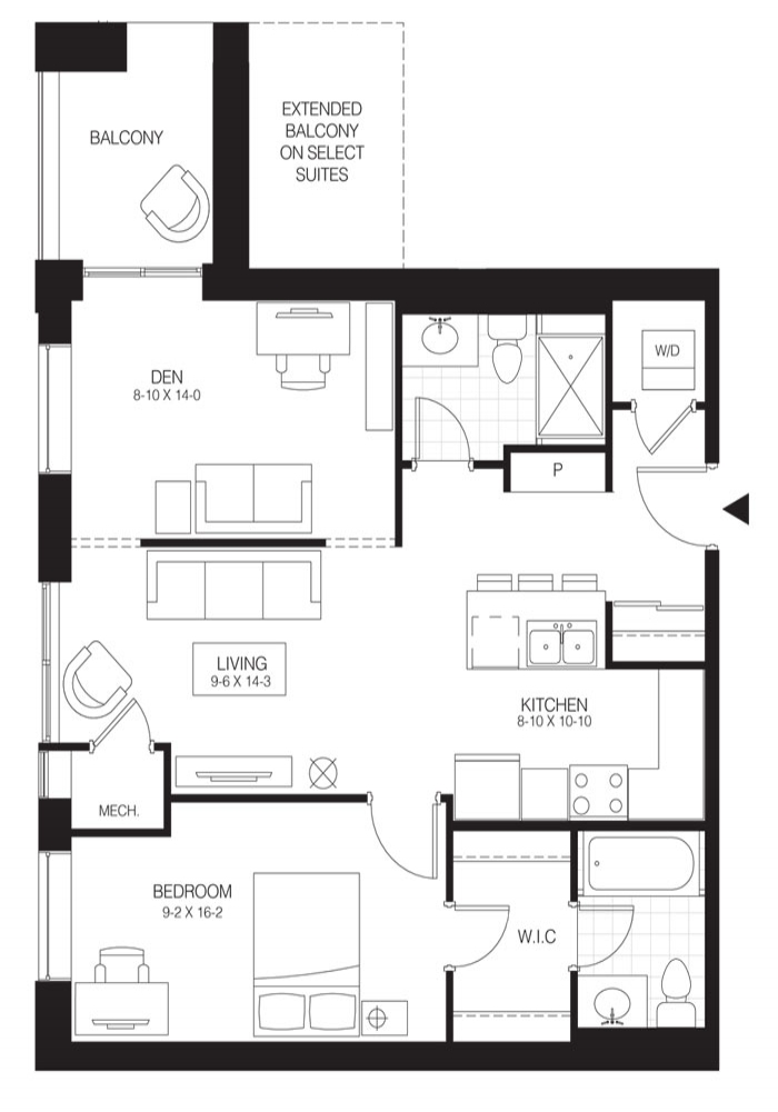 1 Bed + Den Premium Hickory 1. $1,650 SOLD OUT Click for virtual Tour