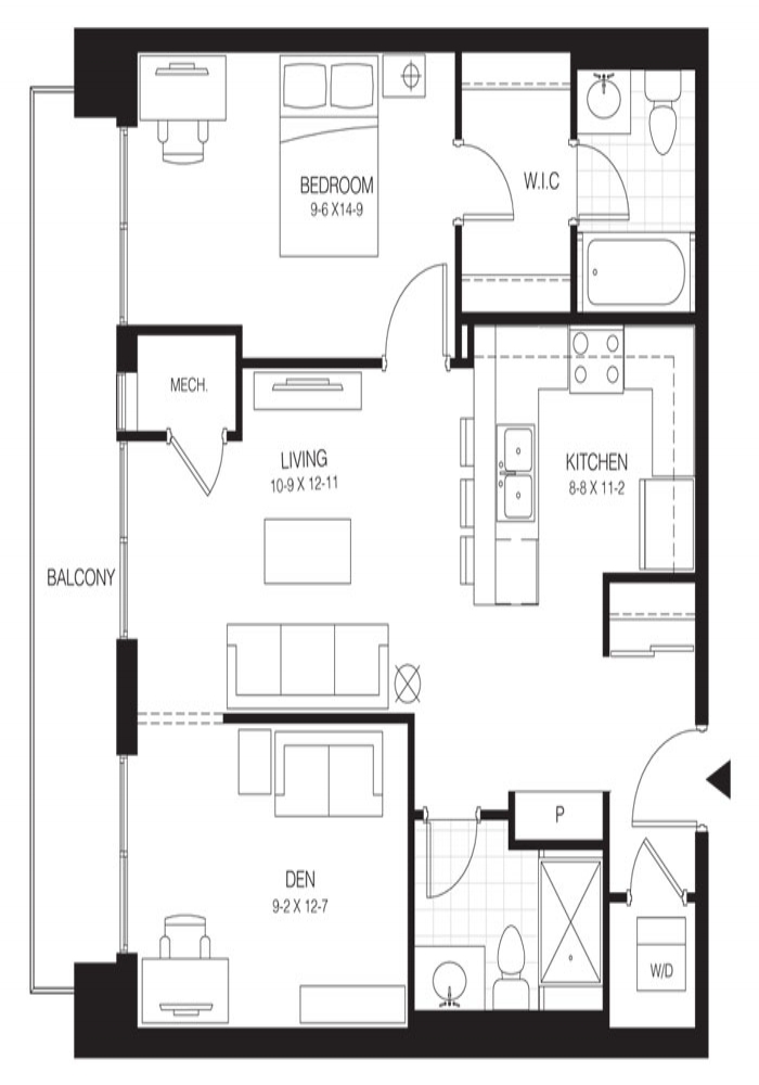 1 Bed + Den Premium Hickory 2. $1,650 SOLD OUT Click for Virtual Tour