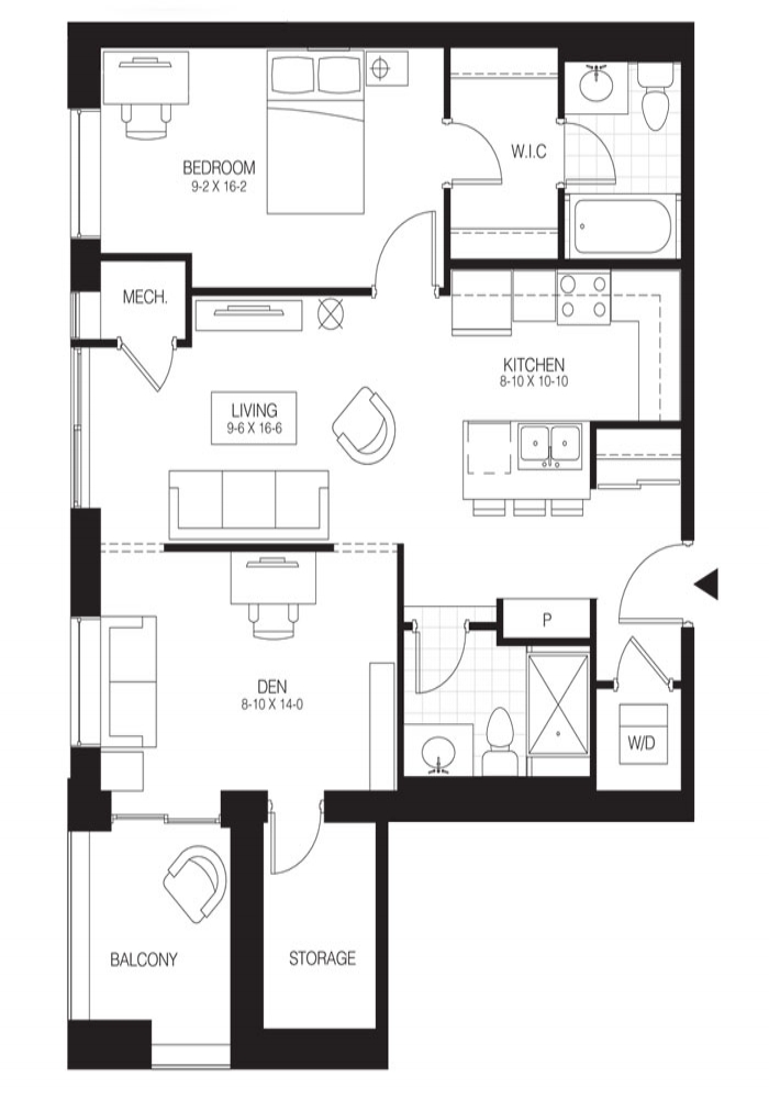 1 Bed + Den Premium Hickory 4. $1,650 SOLD OUT Click for Virtual Tour