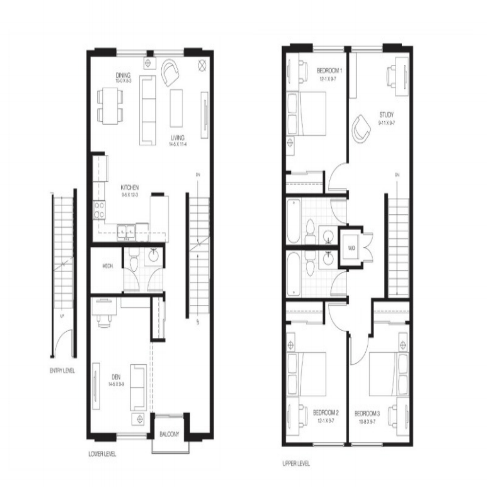 3 Bed + Den TH 2. $800 / person SOLD OUT Click for Virtual Tour
