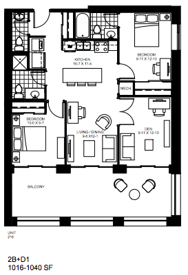 2 Bedroom + Den 2 + Den 1. $2,200 SOLD OUT