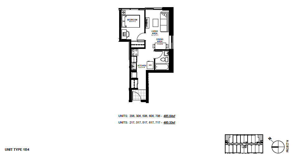 1 Bedroom Suite 1B4. $1,400 / month SOLD OUT Click for Virtual Tour
