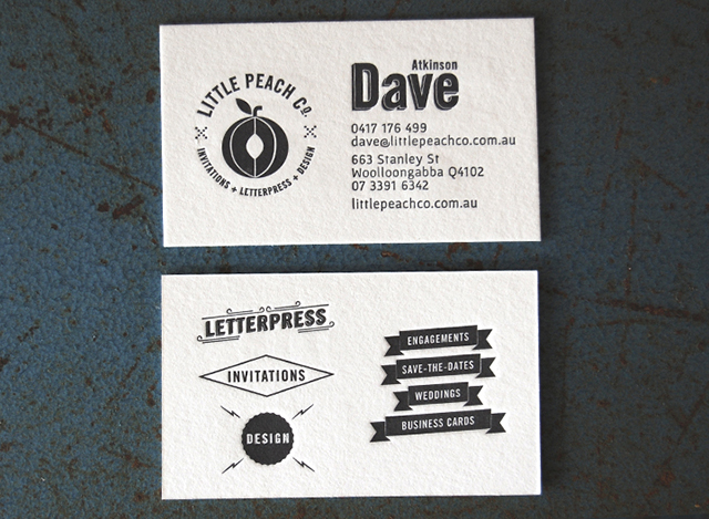 Dave's own business card! Photo: Little Peach Co.