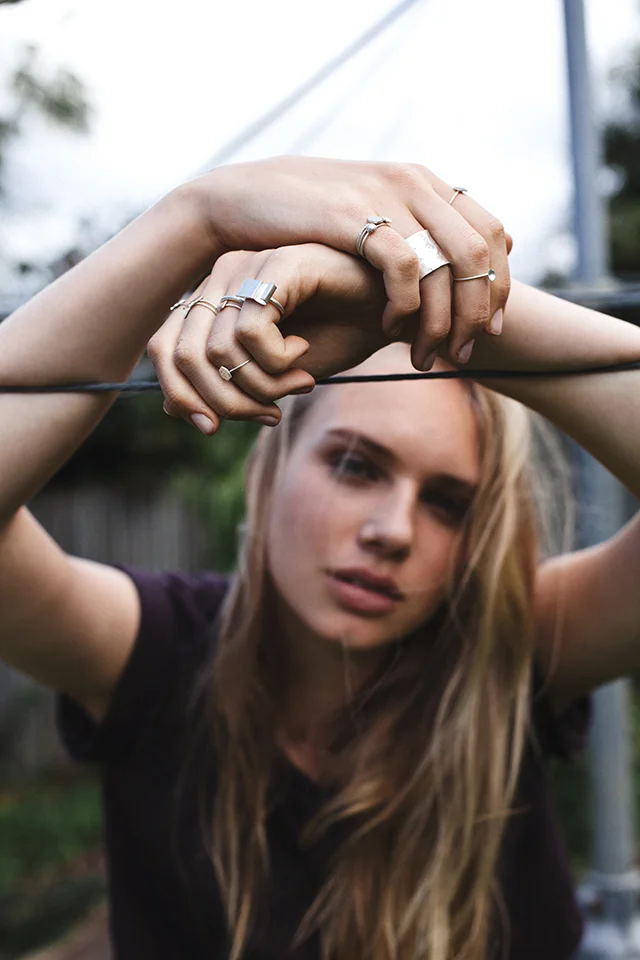Left to right: Skinny rings in various shapes and sizes, ETS ring, Beat ring. Photo: Andrea Jankovic